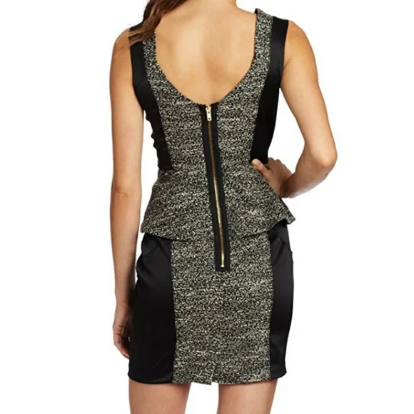 slim fit dress slacks Fitted Flare Glitter Print with Side Peplum Gown by Ladivine J856